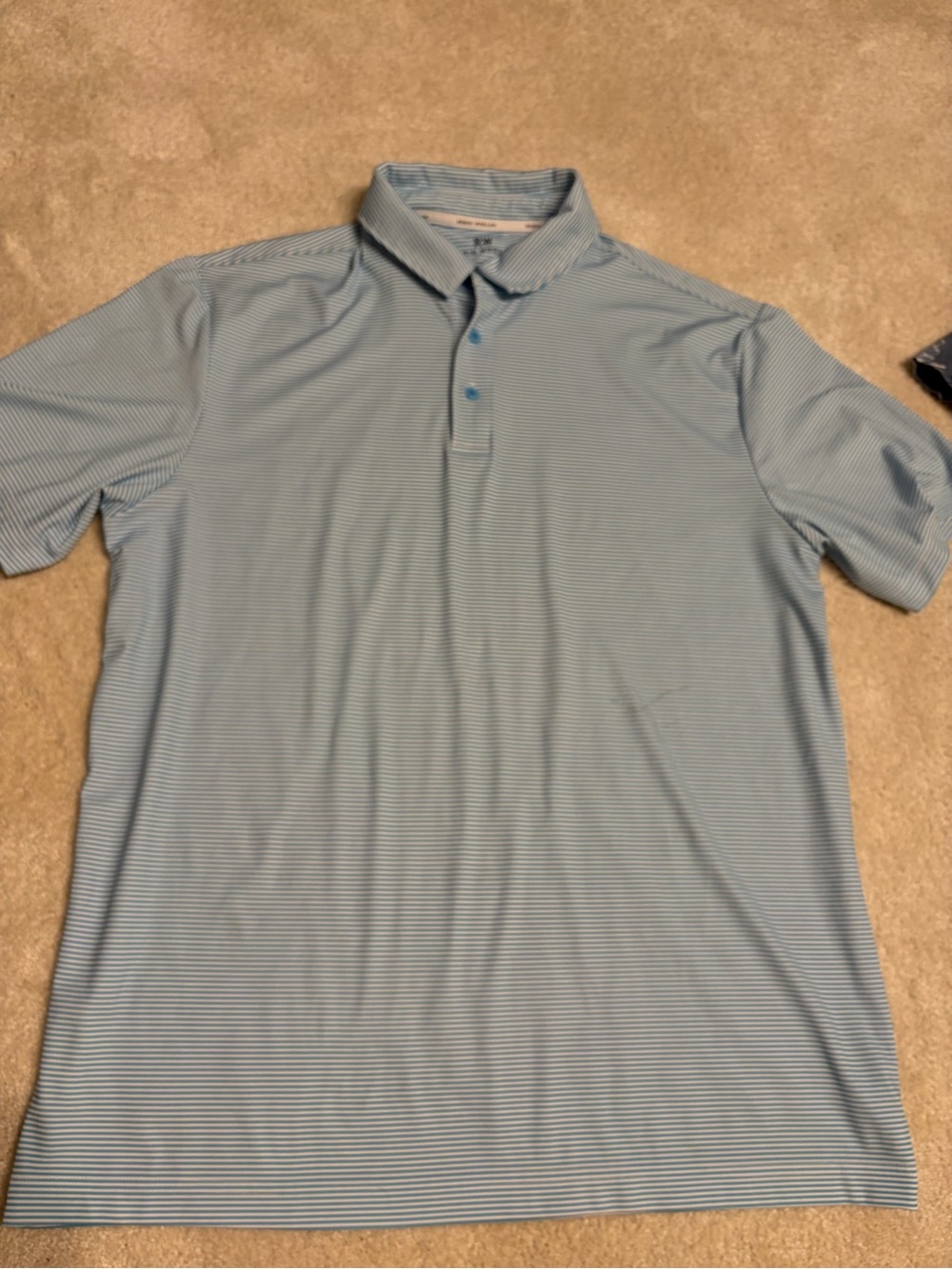 Men's Light Blue Micro-Stripe Polo Shirt
